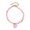 Butterfly Alloy Acrylic Charm Bracelets BJEW-JB10487-02-1