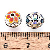 Round Brass Enamel Beads KK-Q080-01C-S-3