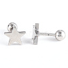 Tarnish Resistant 201 Stainless Steel Barbell Cartilage Earrings LS-EJEW-R147-08-4