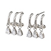 304 Stainless Steel Cubic Zirconia Dangle Stud Earrings for Women SA-CBA183D-11B-P-2