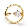 Hollow Ring with Cubic Zirconia Cuff Ring RJEW-E170-06G-2