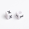 Acrylic Horizontal Hole Letter Beads X-PL37C9308-X-2
