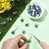 50Pcs Glass & ABS Plastic Imitation Pearl Flower Pendants PALLOY-CJ00185-5