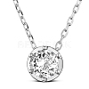 TINYSAND Rhodium Plated 925 Sterling Silver Rhinestone Pendant Necklace TS-N395-ST-1