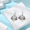 Natural & Synthetic Mixed Gemstone Chandelier Earrings EJEW-TA00258-02-3