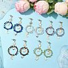 Vintage Natural Mixed Stone Ear Studs EJEW-JE05806-2