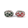 Platinum Plated Alloy Grade A Rhinestone European Beads CPDL-J022-11x6mm-P-3