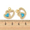 Valentine's Day Brass Micro Pave Cubic Zirconia with Synthetic Opal Pendants KK-D096-02B-G-3