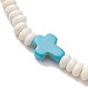 2Pcs Synthetic Turquoise Beads Stretch Bracelets for Women Men BJEW-JB11293-4