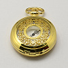 Vintage Hollow Flat Round Zinc Alloy Quartz Watch Heads for Pocket Watch Pendant Necklace Making WACH-R005-31-1