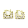 Rectangle Rack Plating Brass with Cubic Zirconia Hoop Earrings EJEW-Z035-02G-1