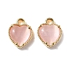 Heart Brass Charms KK-D024-02A-G-1