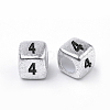 Antique Silver Plated Acrylic Beads PB43C9308-4-1