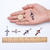 Natural Round Gemstone Pendant Decorations HJEW-SC0001-05-2