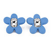 Crystal Rhinestone Flower Stud Earrings with 925 Sterling Silver Pins for Women MACR-275-035A-2