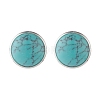 Gemstone Dome/Half Round Stud Earrings for Women EJEW-JE04801-6