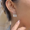 304 Stainless Steel Cubic Zirconia Dangle Stud Earrings for Women SA-CBA183D-11A-P-1