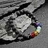 Chakra Jewelry Natural Lava Rock Bead Stretch Bracelets X-BJEW-JB02272-6