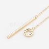 Brass Cross Chain Lariat Necklaces NJEW-JN02258-3