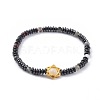 Non-Magnetic Synthetic Hematite Beads Stretch Bracelets BJEW-JB04660-01-1