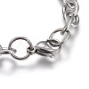 304 Stainless Steel Charm Bracelets BJEW-L637-17-P-4