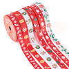 6Rolls 6 Styles Christmas Polyester Printed Ribbon OCOR-TA0003-43-1