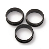 201 Stainless Steel Grooved Finger Ring Settings STAS-TAC0001-10D-B-5