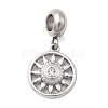 304 Stainless Steel Crystal Rhinestone European Dangle Charms STAS-D153-06A-P-1