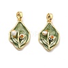 Brass Enamel Pendants KK-B129-25G-01-1