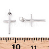 Rhodium Plated 925 Sterling Silver Religion Cross with 925 Stamp & Jump Rings STER-T007-51P-3