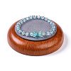 Flat Round Wood Pesentation Jewelry Bracelets Display Tray ODIS-P008-15A-02-1