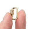 Brass Micro Pave Cubic Zirconia Screw Carabiner Lock Charms ZIRC-G160-22G-5