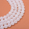 Round Natural White Jade Bead Strands G-R345-8mm-06-5
