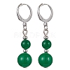 Round Natural Malaysia Jade Dangle Earrings EJEW-JE05536-01-1