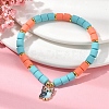 Polymer Clay Column Beaded Stretch Bracelets BJEW-JB09782-5