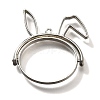 Rabbit Rotatable Alloy Swivel Open Back Bezel Pendants PALLOY-I223-19P-1