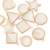 12Pcs 6 Styles Natural Shell Pendants BSHE-TA0002-06-2