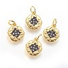 Brass Micro Pave Cubic Zirconia Charms X-ZIRC-G150-04A-1