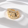 Brass Micro Pave Clear Cubic Zirconia Cuff Rings for Women RJEW-U041-07G-2