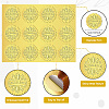 12 Sheets Self Adhesive Gold Foil Embossed Stickers DIY-WH0451-014-3