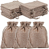 Polyester Imitation Burlap Packing Pouches Drawstring Bags ABAG-BBC0001-02A-01-1