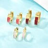 304 Stainless Steel Enamel Hoop Earrings EJEW-K268-19G-03-1