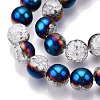 Electroplated Crackle Glass Beads Strands EGLA-N014-10mm-05-3
