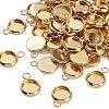 304 Stainless Steel Pendant Cabochon Settings STAS-Z030-01E-G-4