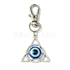 Trinity Knot with Evil Eye Resin & Alloy Pendant Decorations HJEW-JM01570-1