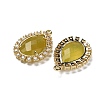 Natural Korean Jade Faceted Teardrop Pendants G-I375-01G-05-2