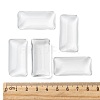 Transparent Rectangle Glass Cabochons X-GGLA-R025-38x19-5