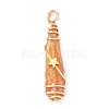 Electroplated Raw Rough Natural Quartz Crystal Copper Wire Wrapped Pendants PALLOY-JF02413-01-3