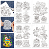 4 Sheets 11.6x8.2 Inch Stick and Stitch Embroidery Patterns DIY-WH0455-107-1