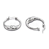 Brass Micro Pave Clear Cubic Zirconia Hoop Earrings EJEW-B006-01P-3